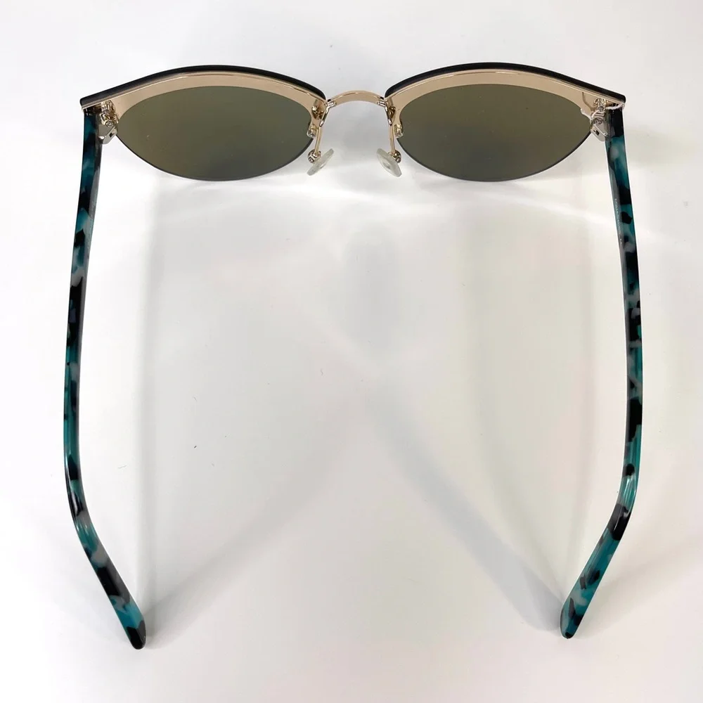 AQS AQUASWISS Sunglasses NEW Blue Mirror Lens Multicolor Tortoise Frame
